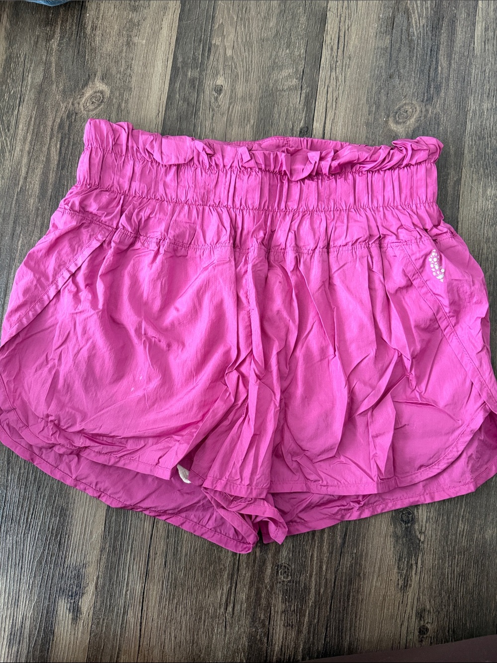 Free People Hot Pink Elastic-Waist Athletic Shorts